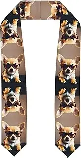 [SKKNT] Chihuahua Dog Glasses 1 Print Graduation Shawl Stole For Academic Commencements Honor Sash Congratulations Gift