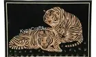 Black Marble Dining Table Top Tiger Pattern Inlay Work Meeting Table for Office