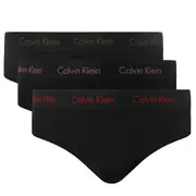 Calvin Klein Men's Cotton Stretch Hip Brief 3 Pack Underwear Black Olive/Gentle/Red Carpet (S, M, L)