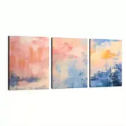 3 Set of Modern Pink Abstract Print 100% Australian Made 3 x 40x60cm (Stretched)