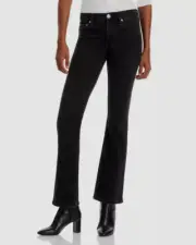 $256 Rag & Bone Women Black Peyton Low Rise Comfort Bootcut Jeans Pants Size 26