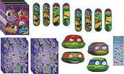 Unique Teenage Mutant Ninja Turtles Birthday Party Bundle includes 8 Favor Loot Bags, 8 Party Paper Masks, 8 Stickers Sheets, 12 Rubber Bracelets