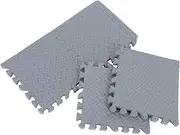 Gym Mats 4 Pack Soft Eva Interlocking Tiles Noise Reduction Scratch-Proof for Home