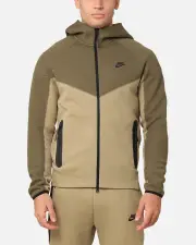 Nike Sportswear Tech Fleece Windrunner Full Zip Hoodie Neutral Olive - Size 2XL