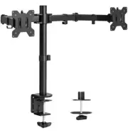 VIVO Black Dual Monitor Desk Mount Adjustable Stand, V002