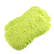 2 Pcs Green Microfiber 22cm Cleaning Sponge Double Sided Car Dirt Washing Tool
