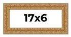 17x6 Frame Gold Ornate Solid Wood Picture Frame | 2 Inch Moulding Width | Firman
