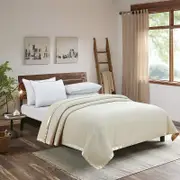 Melange Merino Wool Blanket with Satin Edge, Queen