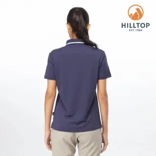 【Hilltop 山頂鳥】Jungle Jacquard Polygiene 女款抗菌吸濕快乾抗UV POLO衫 PS14XFI0 深藍