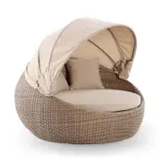 Outdoor Newport Round Wicker Daybed With Canopy - Kimberly