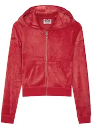 Juicy Couture Robyn Hooded Velour Sweatshirt - Red - XS (UK6 / XS) XS (UK6 / XS)