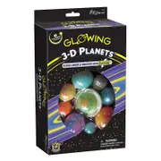 Glowing 3-D Planets Boxed Set Galaxy Solar System Kids Educational Fun Toy 5+