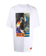 SS TEE OS SPLIT HERONS WHITE ORANGE S,XS,L,M White