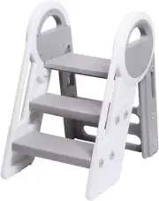 Step Ladder 3 Step Folding Toddler Step Stool for Kids Three Step Standing Tower