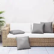 Throw Pillows Grey, 4-Piece Set - 50x50 cm Fabric Cushions for Kitchen, Dining, Chair, Outdoor, and Patio Use - Soft Seat Pads