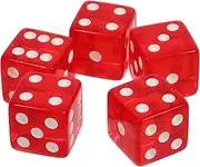 TOYANDONA Big Number Dice Game Props 5pcs Acrylic Dice for Board Game Party Favor