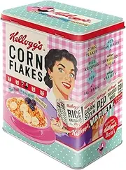 Nostalgic-Art Kellogg's Happy Hostess Corn Flakes-Kitchen Gift Idea, Large Coffee tin, Vintage Design, 3 L