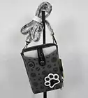 Chala Paw Print Snap Crossbody Bag Grey RFID Vegan Leather 5.5" x 7.5" x 2" NWT