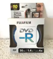Fujifilm DVD-R Blank 1.4 GB 10 Disc Pack 4x Blank For Video Photos & Data