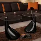 2 PCS Round Coffee Side Table With Water Drop Shaped Base Home Furniture Decor
