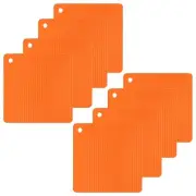 8 Pcs Silicone Trivets for Hot Dishes, 7.1"x7.1" Square Pot Holders Orange