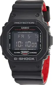 Casio G-Shock Mens Digital Black Red DW-5600HR-1DR DW-5600 DW-5600HR-1 Illuminator Watch 2-Years Warranty