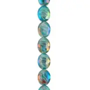 Aqua Faceted Glass Oval Beads, 15.5mm by Bead Landing™ 11pc