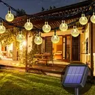 50LED Solar Crystal Globe String Lights, 7M/24Ft, Waterproof for Outdoor Use