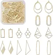 Alloy Geometric Open Back Bezel Frame Big Pendants Bezel Blank Trays Open Back Frame Pendants for DIY Crafts Resin Jewelry Making