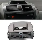 GXARTS Center A/C Dash Air Vent Trim Cover Compatible with Toyota Corolla Base CE LE XLE L S XRS 2009-2013 Console Outlet Grille Insert Panel With Emergency Switch Clock Button 55670-02340 5567002340