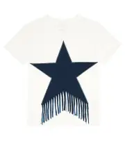 [Stella McCartney Kids] Stella McCartney Kids Fringe-trimmed embroidered cotton T-shirt Y 5 multicoloured