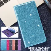 For iPhone 14 13 12 11 Pro Max X/XS XR 8 Case Glitter Leather Wallet Flip Cover