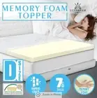 7cm Memory Foam Mattress Topper with Bamboo Topper Cover - Double Bed