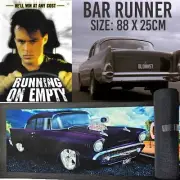 Bar Runner Running on Empty 57 Chev Man Cave Beer Spill Mat Pub. Rubber Bar Mat