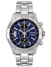 SEIKO Chronograph Men's Blue Dial 100m Stainless Steel Watch SNN095 SNN095P1