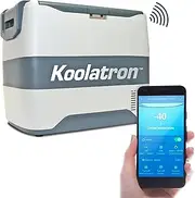 Koolatron 40L Portable Car Refrigerator Freezer with Bluetooth Controls, 12V DC/220V AC Cords Included, Compressor Cooling with Range -22 to 10°C, Travel, Bar, Camping Fridge (Grey)