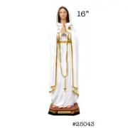 Maria Rosa Mistica 16" Vestido Blanco, Mystical Rose Resin Statue #25043