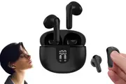 Wireless Headphones Touch Control Bluetooth Earbuds with LED Display for Sport Outdoor-Black