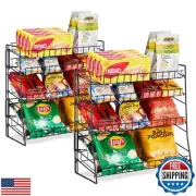 Glolaurge Candy Display Rack, Chip Rack Display Stand, Wire Metal Snack Shelf