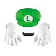 Luigi Hat Gloves Nintendo Super Mario Brothers Halloween Child Costume Accessory