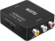 HDMI to RCA, 1080p HDMI to AV 3RCA CVBs Composite Video Audio Converter Adapter Supports PAL/ NTSC for TV Stick, Roku, Chromecast, Apple TV, PC, Laptop, Xbox, HDTV, DVD-Black