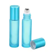 2pcs 10mL Roller Bottles, Glass Refillable Essential Oil Roller, Matte Blue
