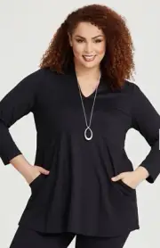 Women’s Size 18 Black Taking Shape Ponte Fundamental Long Sleeve Top
