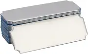 NICENEEDED 30 Pcs 1"x 3" Stainless Steel Name Plates, Laser Engraved Brushed Solid Name Plate Personalized Plaque Blank with Adhesive Backing, Silver Name Label for Art Tag