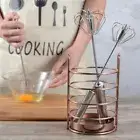 Semi-Auto Eggs Whisk, Stainless Steel Egg Beater Rotary Whisk Blender Hand Push