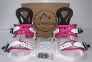 ​ALTITUDE RIPPER KIDS SNOWBOARD BINDING 4x4 BURTON 3D EST CHANNEL WHITE/PINK 2-6