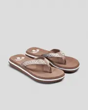 [Billabong] Billabong Women's Throwback Flip Flops Slippers in Sweet Earth Brown Size 11 11 Sweet Earth Brown