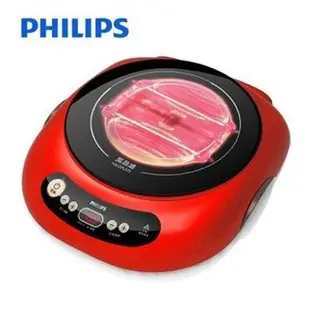 【限時下殺】飛利浦 PHILIPS 不挑鍋黑晶爐 活力紅 HD4989