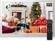 Digital Picture Frame 12 Inch Electronic Picture Frame Metal High Resolution IPS Widescreen Display Calendar/Photo/Video Digital Picture Frame Large Supports SD Card and USB with Remote Control