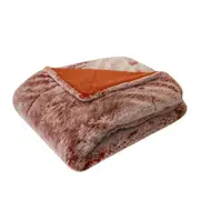 J.Elliot Home Archie Faux Fur 130x160cm Throw Blanket Bedding Decor Terracotta